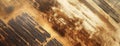 Desert solar array capturing sunlight for sustainable power photo