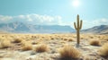 Desert Solitude: Cactus Sculpture./n