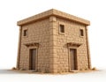 Desert stone house 3D render Royalty Free Stock Photo