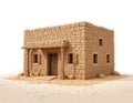 Desert stone house 3D render Royalty Free Stock Photo
