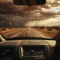 Desert Storm: Through the Dusty Windshield - Nature\'s Fury Witnessed