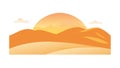 Desert Sun & Dunes: Warm Minimalist Landscape, vector design Generative AI Royalty Free Stock Photo