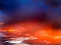 Desert Sunset Arizona Fiery Red Purple Blue Royalty Free Stock Photo