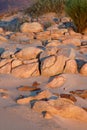 Desert sunset landscape rocks
