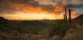 Desert Sunset Panorama Near Phoenix, AZ Royalty Free Stock Photo