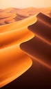 Desert with Sunset Sand Dunes. Generative ai Royalty Free Stock Photo