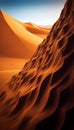 Desert with Sunset Sand Dunes. Generative ai Royalty Free Stock Photo