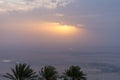 Desert Sunset on top of Jebal Hafeet Jebel Hafit Royalty Free Stock Photo