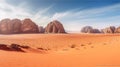 Desert Symphony, A Captivating Vista of Mountains and Red Sands. Generative AI Royalty Free Stock Photo