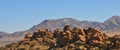 Desert Terrain Mountain Rocks against a bright Blue Cloudless Sky