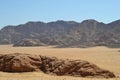 Desert tour through sand dunes of Wadi Rum wilderness, Jordan, Middle East, hiking, climbing, driving Royalty Free Stock Photo