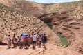 Desert Tourist group hiking on Navajo land
