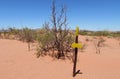 Desert trail and direction arrow pointer, sign Royalty Free Stock Photo