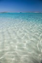 Bahamas Beach Scene with Crystal-Clear Water and Sand Ripples Royalty Free Stock Photo