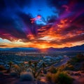 Desert Twilight: A Tranquil Evening Sunset Over North Scottsdale Royalty Free Stock Photo