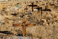 Desert valley pet cemetery grave markers Royalty Free Stock Photo