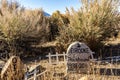 Desert valley pet cemetery grave markers Royalty Free Stock Photo