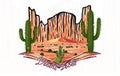 Desert vibes outdoor hand-drawn t shirt print illustration