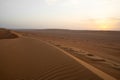 Desert view at sunset in Oman Royalty Free Stock Photo