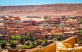 Desert village with Kasbah Ait Ben Haddou near Atlas Mountains, Morocco Royalty Free Stock Photo