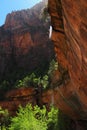 Desert Waterfall at Emerald Pools, Zion National Park, Utah, Southwest, USA Royalty Free Stock Photo