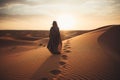 Desert woman sand. Generate Ai