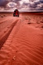 Through the desert in a 4x4 vehicle Royalty Free Stock Photo