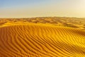 Desert Yellow Sand Dunes Landscape at Sunset