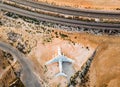 Deserted airplane in the in the Umm Al Quwain desert in the emirate of the United Arab Emirates Royalty Free Stock Photo