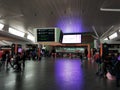 Deserted airport terminal building in Kuala Lumpur. Pandemic coronavirus 2020 Royalty Free Stock Photo