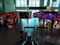 Deserted airport terminal building in Kuala Lumpur. Pandemic coronavirus 2020 Royalty Free Stock Photo