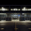 Deserted Airport Terminal with Closed Gates