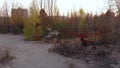 Deserted amusement park in city Pripyat.