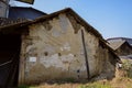 Deserted ancient adobe houses in sunny winter