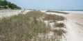 A deserted beach at Waveland, Mississippi Royalty Free Stock Photo