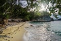 Deserted beach on Bolilanga Island Royalty Free Stock Photo