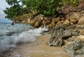 Deserted beach on Bolilanga Island Royalty Free Stock Photo