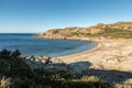 Deserted beach on coast of Desert des Agriates in Corsica Royalty Free Stock Photo