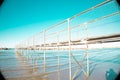 Deserted beach in italian Riviera