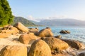 Deserted beach on Pulau Tioman, Malaysia Royalty Free Stock Photo