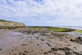 Deserted beach at Robin Hoods Bay in North Yorkshire Royalty Free Stock Photo