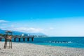 Deserted beach in Sochi's Olympic Park.