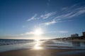 Deserted beach at sunset Royalty Free Stock Photo