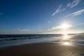 Deserted beach at sunset Royalty Free Stock Photo