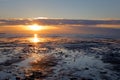 Deserted Beach Sunset Tranquil Peaceful Clouds Sky