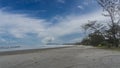 A deserted beach on a tropical island. Malaysia. Borneo. Kota Kinabalu Royalty Free Stock Photo