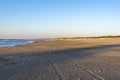Deserted beaches at Scheveningen during sunset as a result of the Corona crisis and subsequent lockdown Royalty Free Stock Photo
