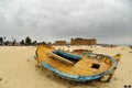 Deserted boat on a beach