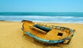 Deserted boat on a beach