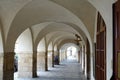 Deserted Cloister Leading towards Prague Castle and St. Vitus Cathedral during Coronavirus Lock-down, Europe